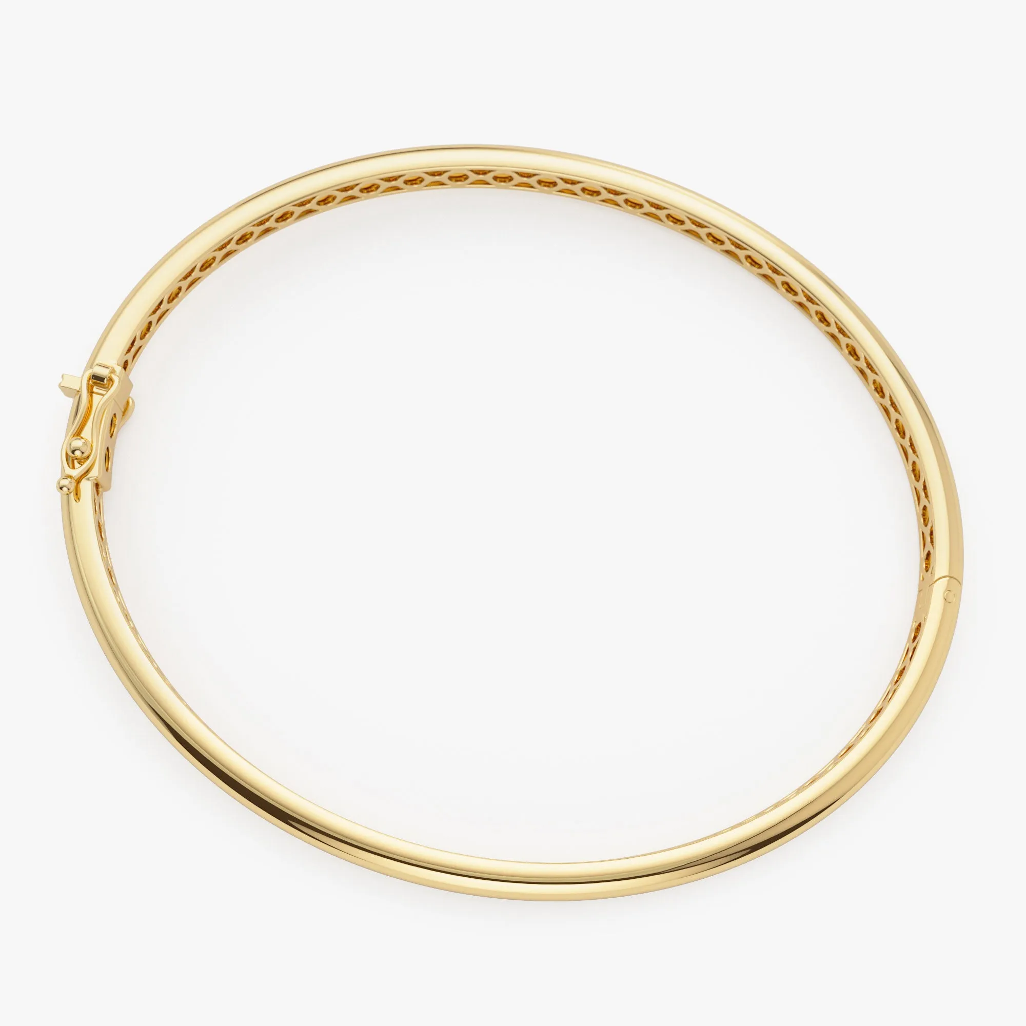 14k 3.5mm Dome Gold Bangle Bracelet