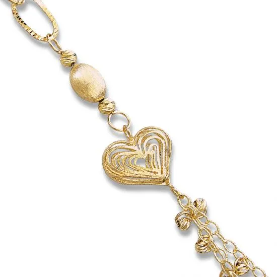 14K - 8.3 GR, 14K HEART BRACELET (7.5 inches) (14K-B108)