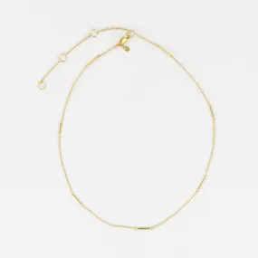 14K GOLD VERMEIL CYLINDER BAR STATION CHOKER