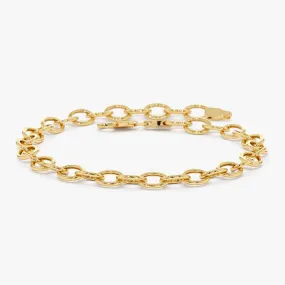 14k Oval Link Cable Chain Bracelet