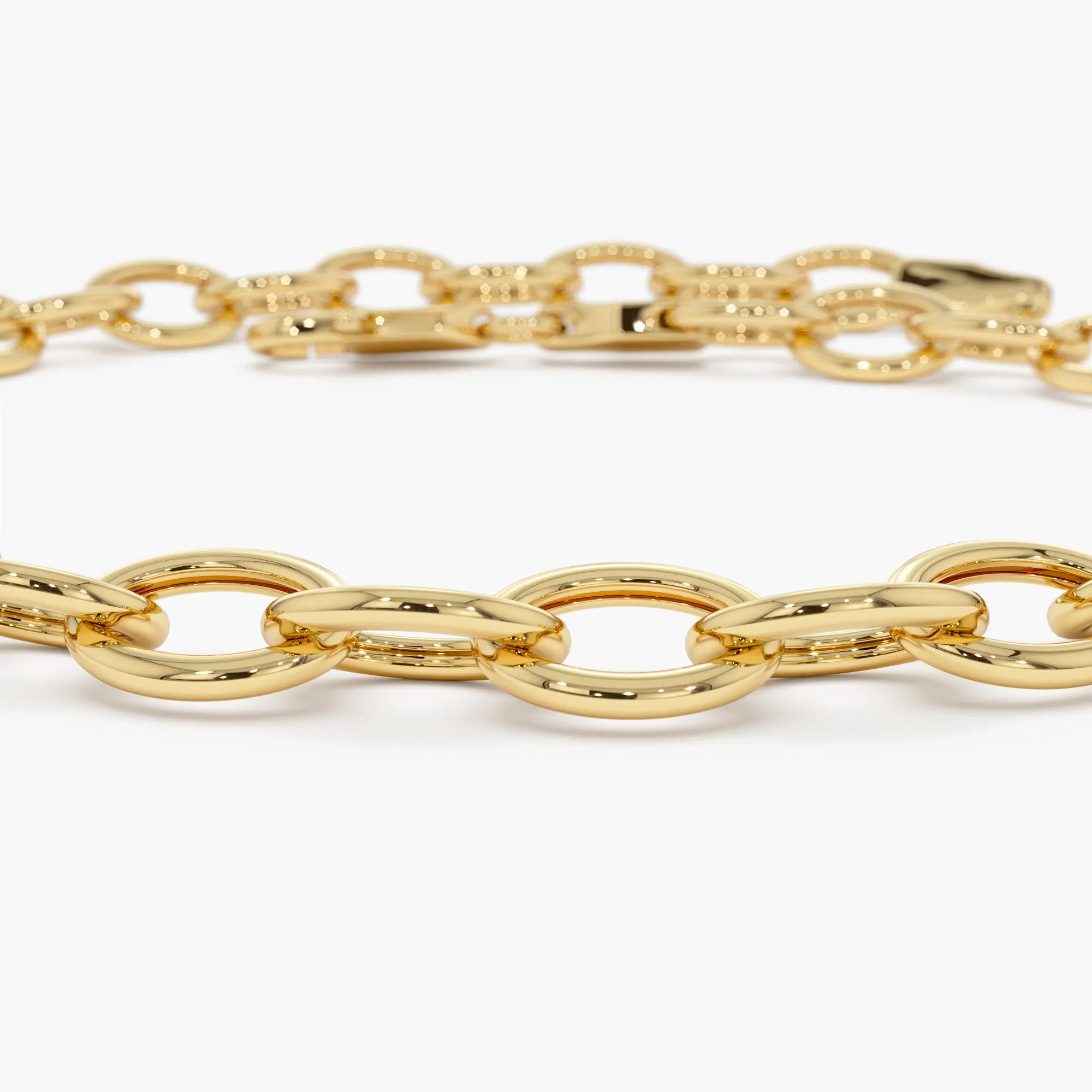 14k Oval Link Cable Chain Bracelet