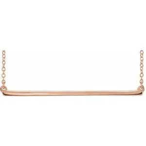 14K Yellow Straight Bar 16-18" Necklace