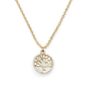 18 Inch Tree of Life Pendant Necklace Gold Tone