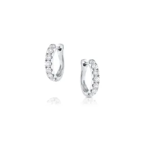 18k White Gold 0.48ctw Diamond Huggie Hoops