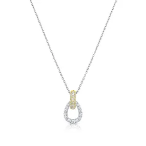 18kt White and Yellow Gold 0.47ctw Diamond Pear-Shaped Pendant Necklace