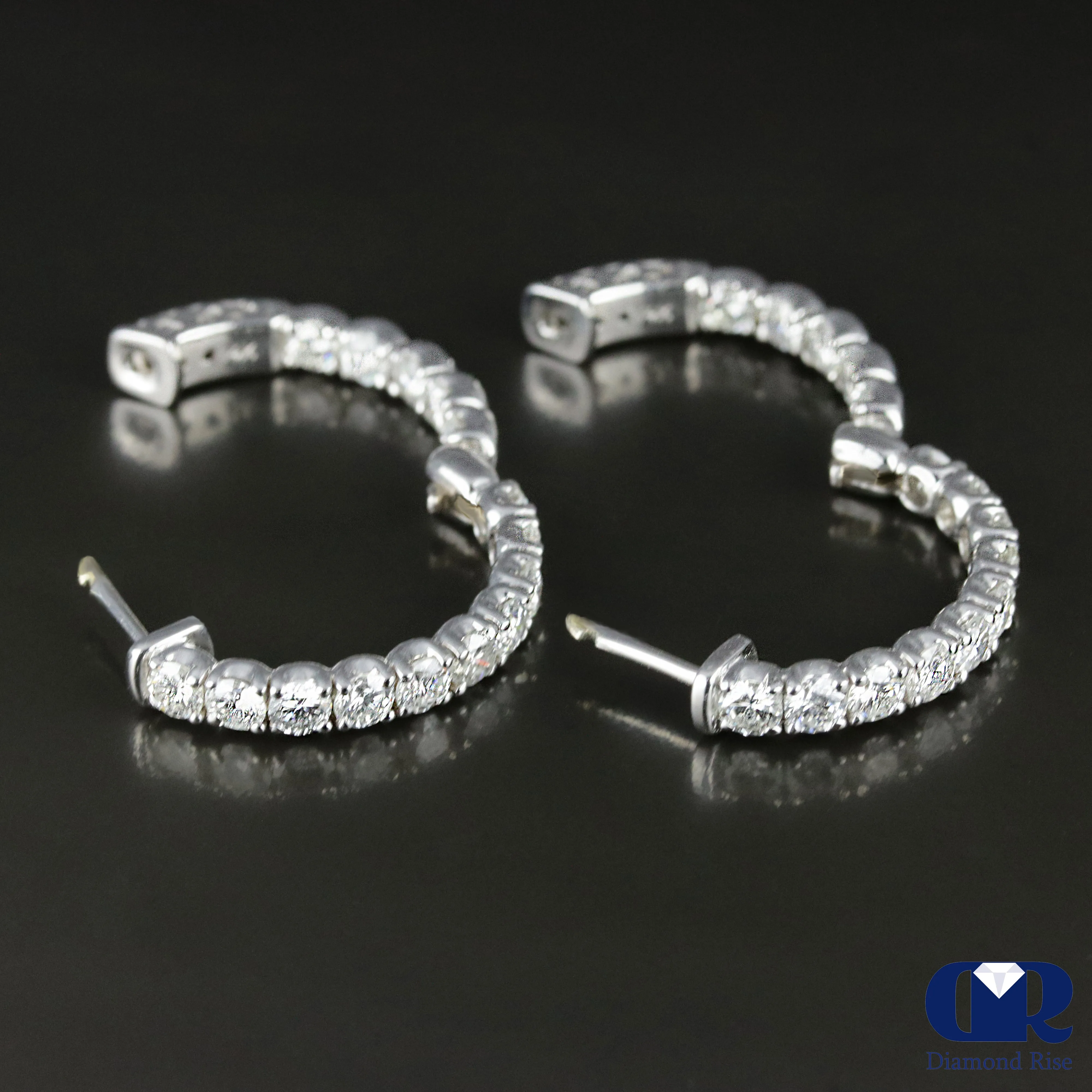 4.30 Carat Diamond Inside Out Hoop Earrings 14K