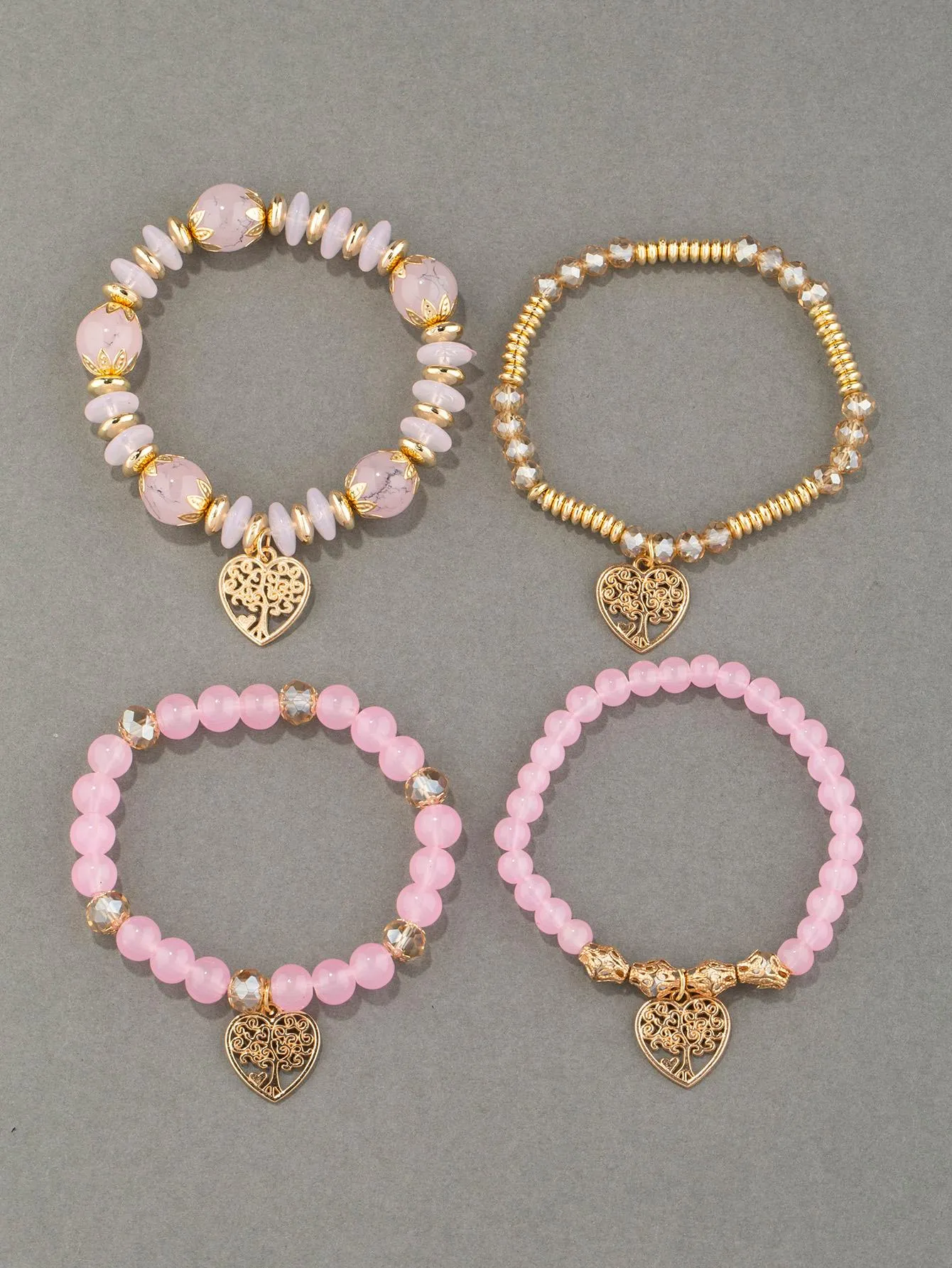 4pcs/set Butterfly Charm Snow White Beaded Bracelet Women Bracelet Stackable