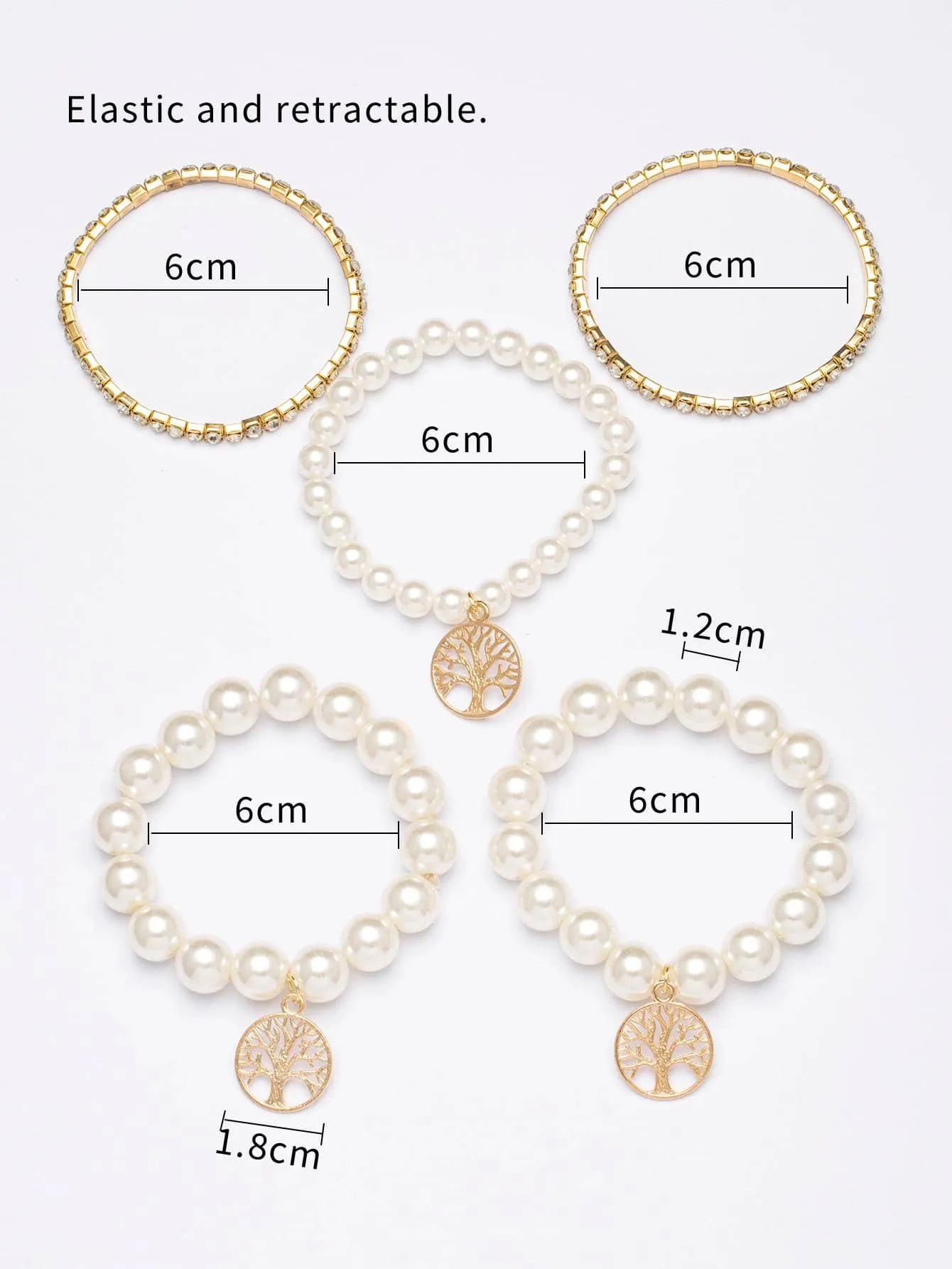 4pcs/set Butterfly Charm Snow White Beaded Bracelet Women Bracelet Stackable