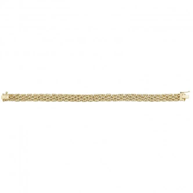 9ct Yellow Gold Brick Link Bracelet BR561