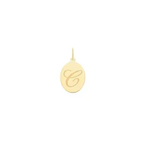 9ct Yellow Gold Oval Initial Pendant PN922/C