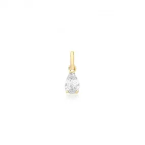 9ct Yellow Gold Pear Shaped Zirconia Pendant PN1352