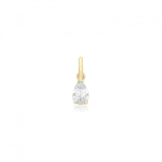 9ct Yellow Gold Pear Shaped Zirconia Pendant PN1352