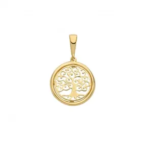 9ct Yellow Gold Tree Of Life Round Pendant PN1077