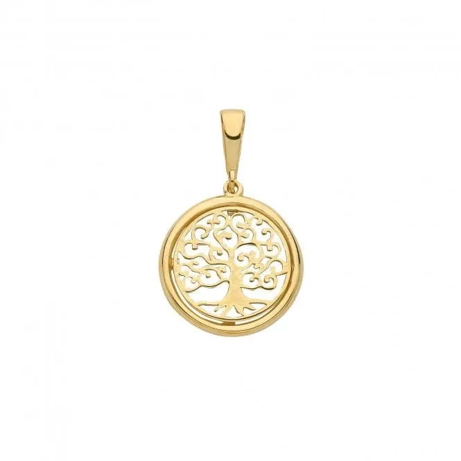 9ct Yellow Gold Tree Of Life Round Pendant PN1077