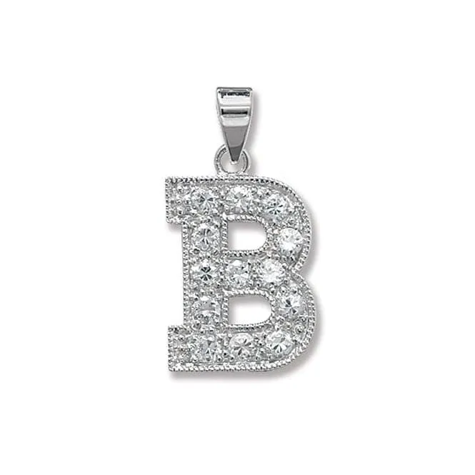 Acotis Silver Pendant Initial with Zirconia Detail G6126/B