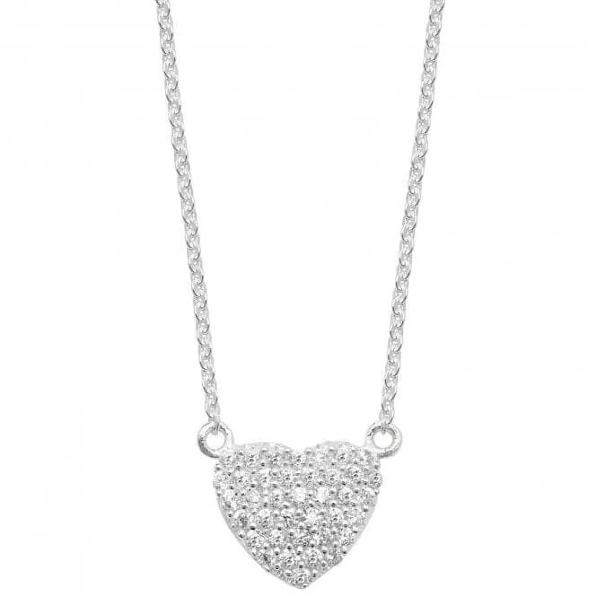 Acotis Silver Pendant On Chain Zirconia Heart G3315