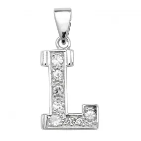 Acotis Silver Pendant Zirconia Initial G6125/L