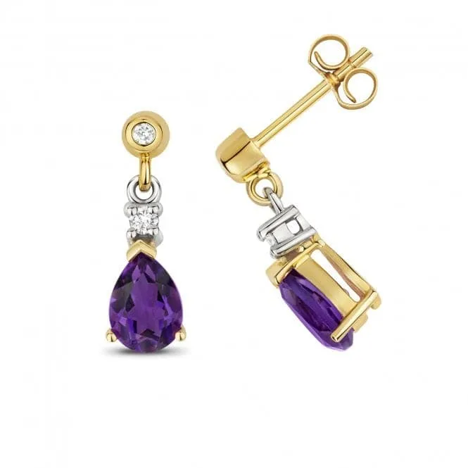 Amethyst Drop Pear Earrings ED245A