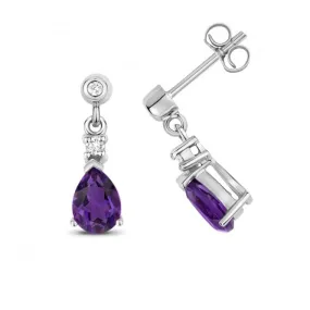 Amethyst Drop Pear Earrings ED245WA