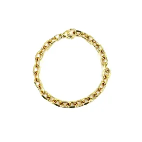 Ashley Gold Stainless Steel Gold Plated Flat Double Link Design Bracelet