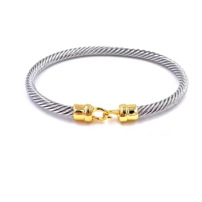 Ashley Gold Stainless Steel Gold Plated Interlocking Bangle Bracelet