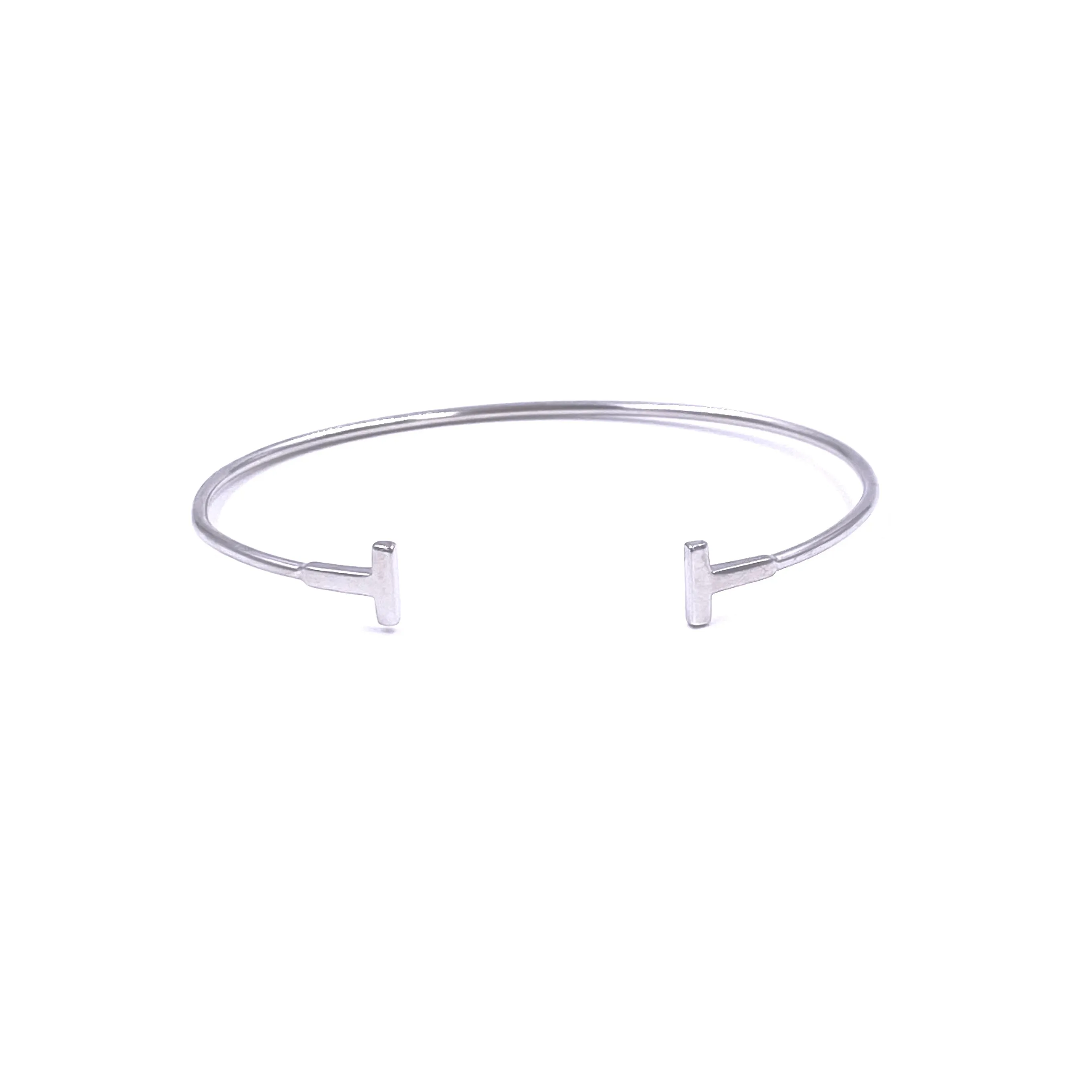 Ashley Gold Stainless Steel T Open Bangle