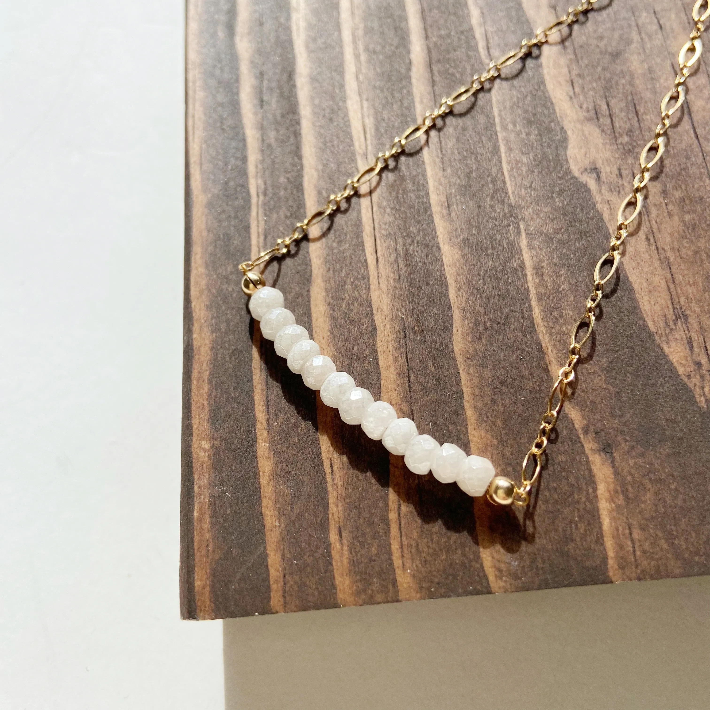 Be Uniquely You - Mystic White Moonstone Gemstone Choker in Gold or Silver