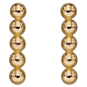 Beginnings Long Bead Stud Earrings - Yellow Gold