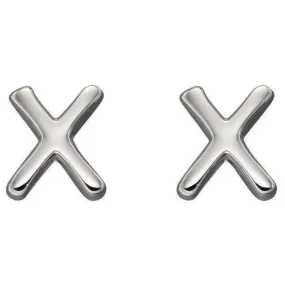 Beginnings X Initial Stud Earrings - Silver