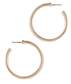 Beige Hoop Earring