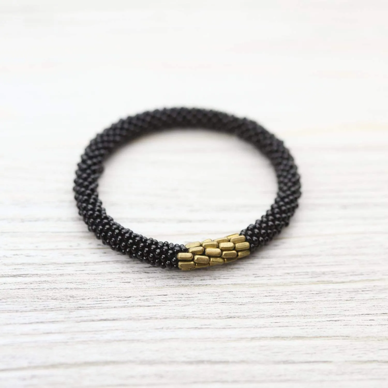 Black and Gold Roll-On Bracelet