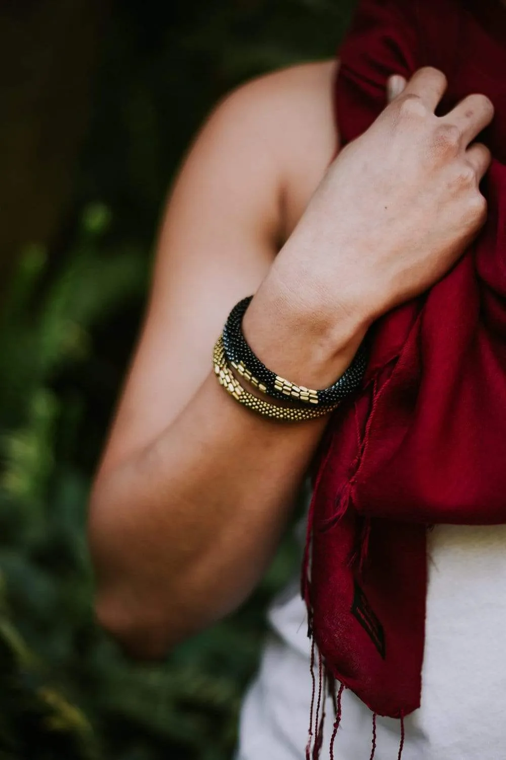 Black and Gold Roll-On Bracelet