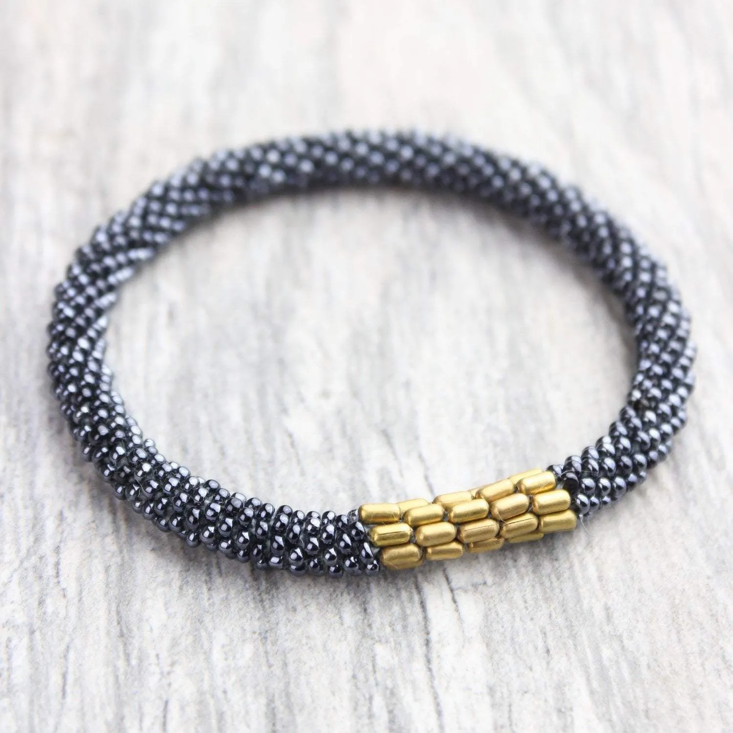 Blue and Gold Roll-On Bracelet