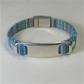 Blue Leather Bracelet For A Woman ID Style