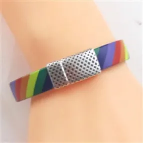 Bracelet for a Woman in Colorful Rainbow PVC Cord