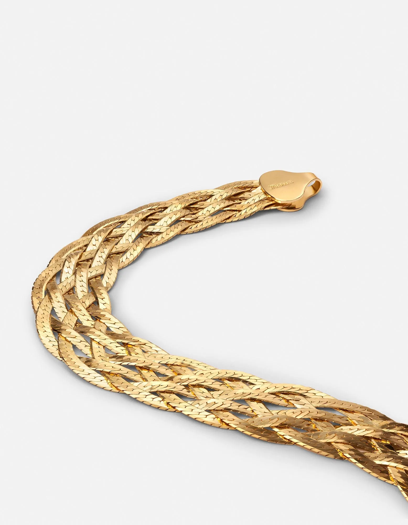 Braided Herringbone Bracelet, Gold Vermeil