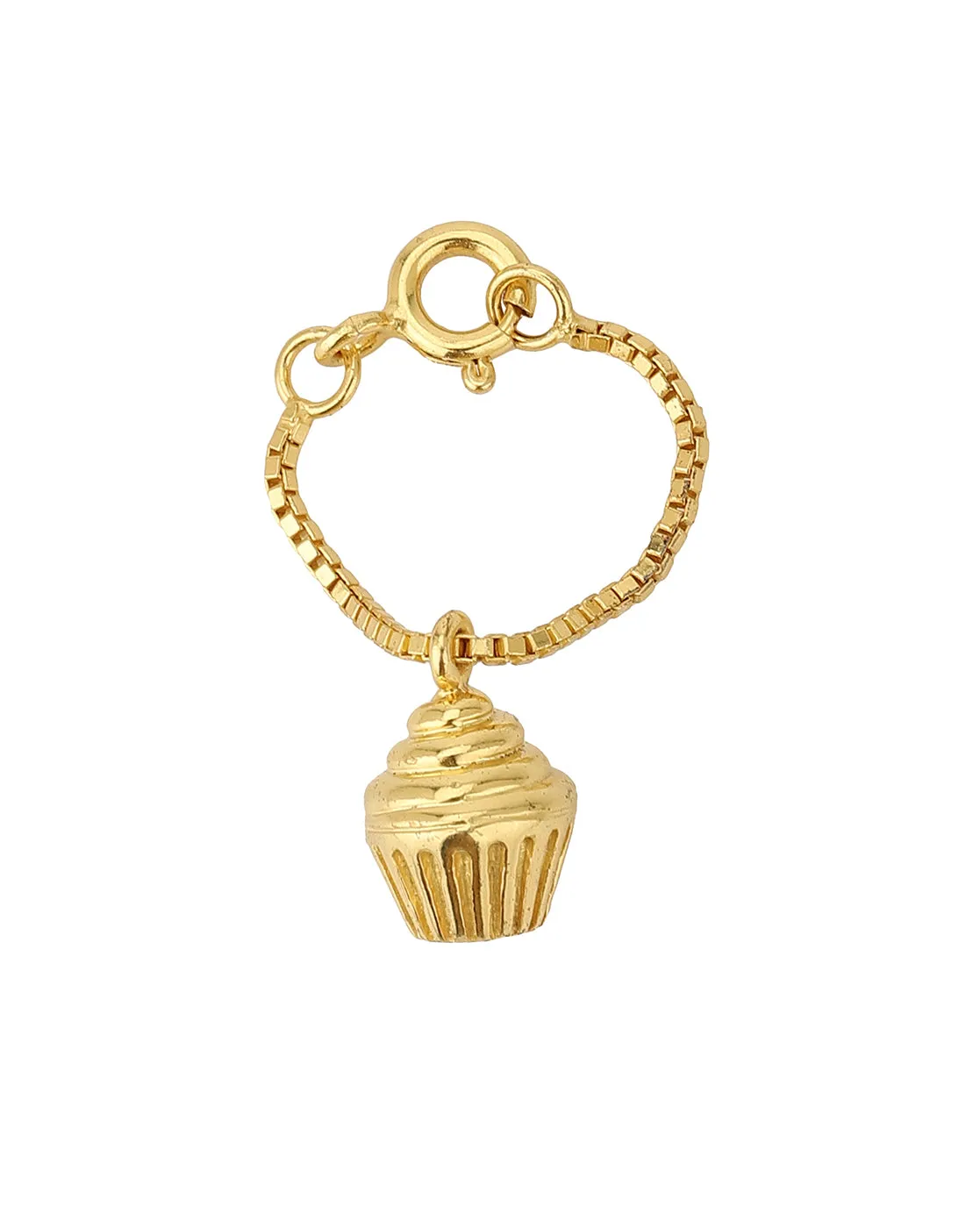 Carlton London Gold-Plated Cup Cake Non-Studded Watch Charm For Women