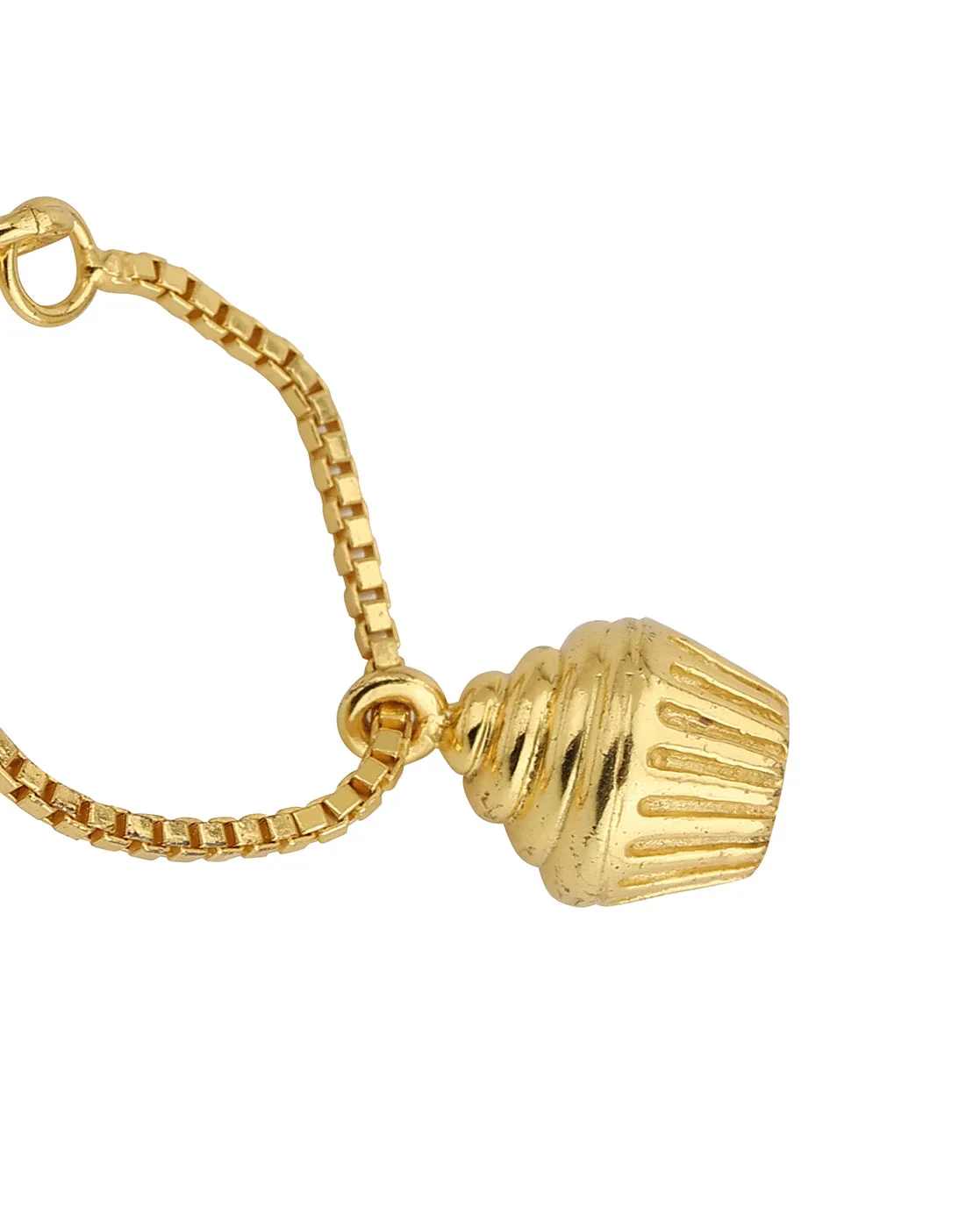 Carlton London Gold-Plated Cup Cake Non-Studded Watch Charm For Women