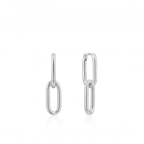 Chain Reaction Rhodium Cable Link Earrings E021-01H