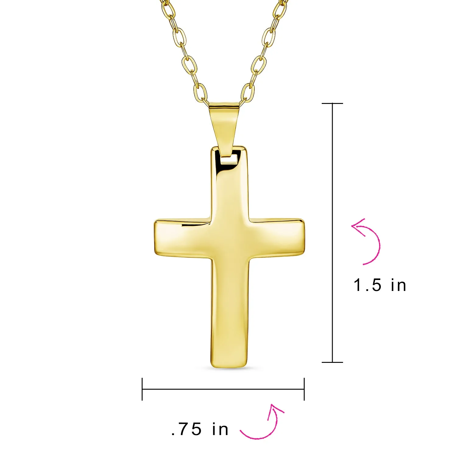 Christian Religious Jesus Crucifix Cross Pendant Necklace 2 Tone Gold Plated