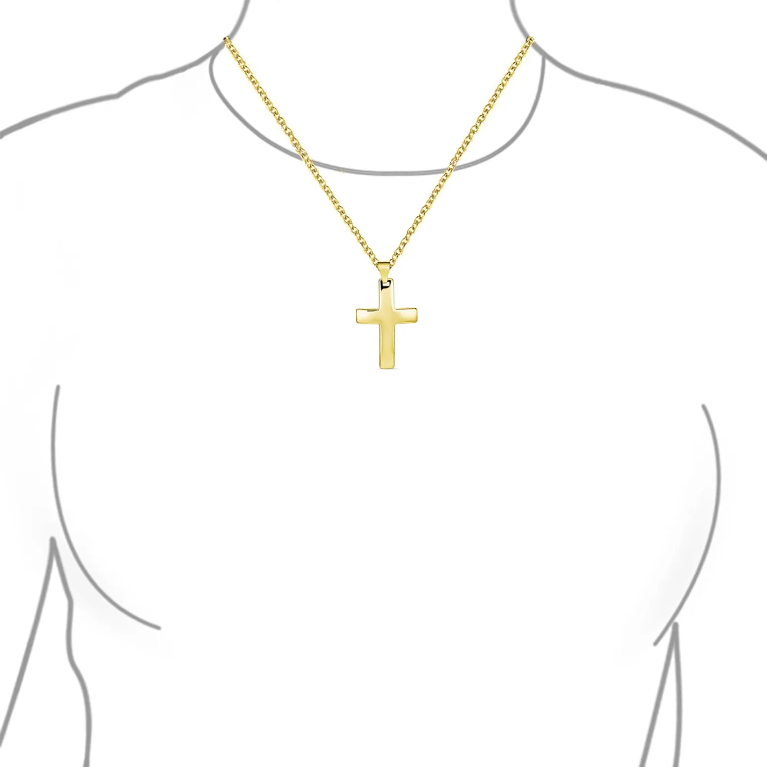 Christian Religious Jesus Crucifix Cross Pendant Necklace 2 Tone Gold Plated