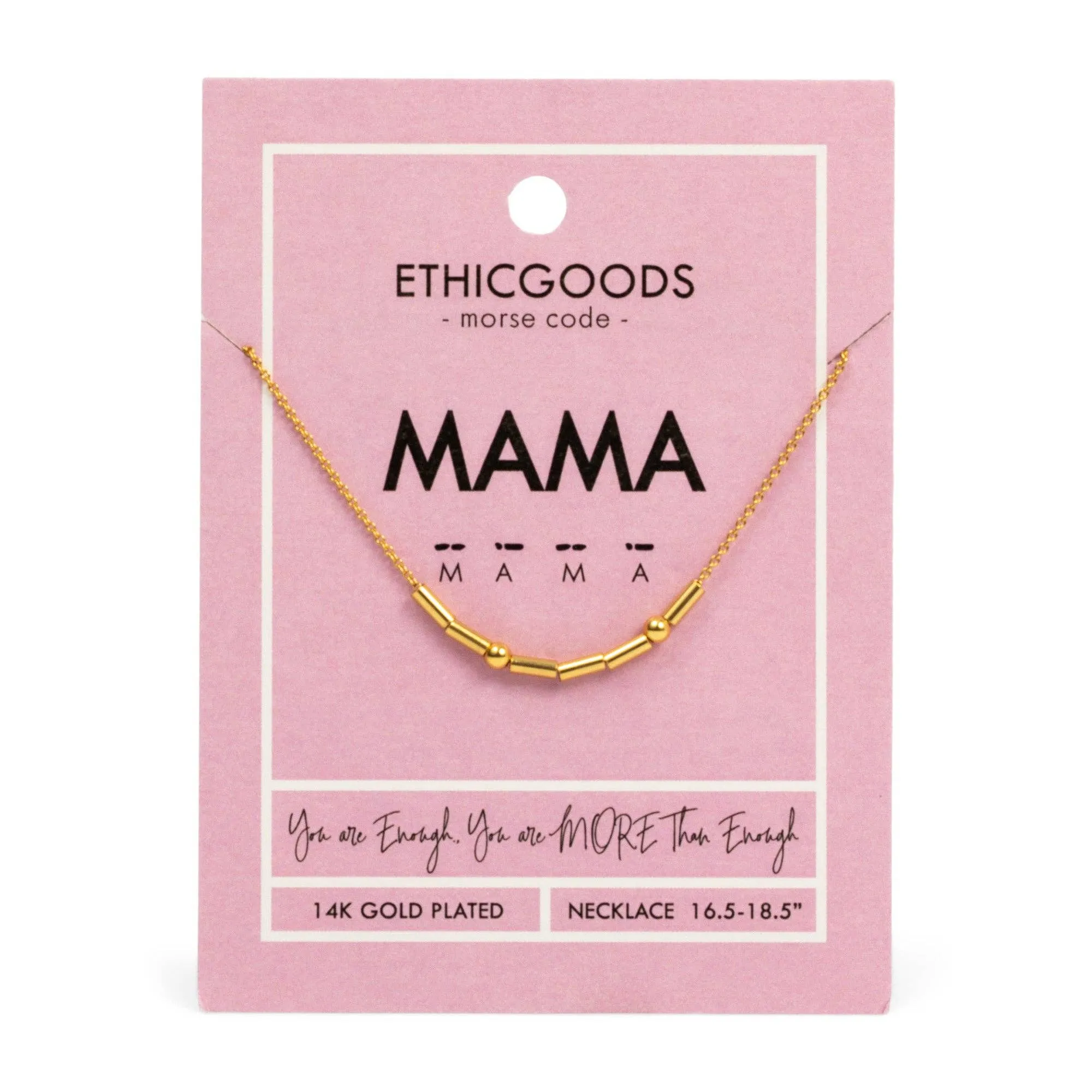 CLASSIC GOLD Morse Code Beaded Necklace | MAMA