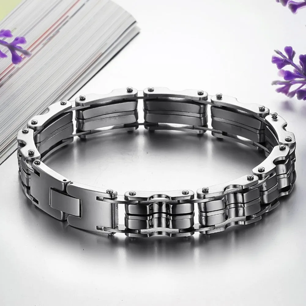 Classic Mens Bracelets Bangles 2016 12.5MM Wide Charm Bracelet Men Fashion Best Friends Jewelry Cool Friendship Men's Bracelets