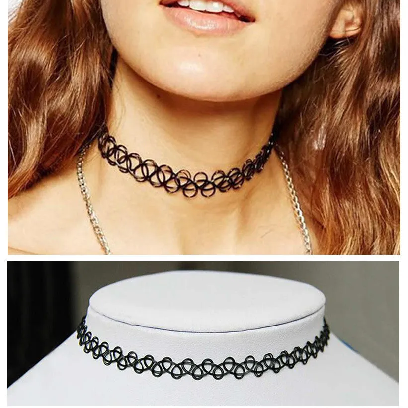 Collares Vintage Stretch Tattoo Choker Necklace