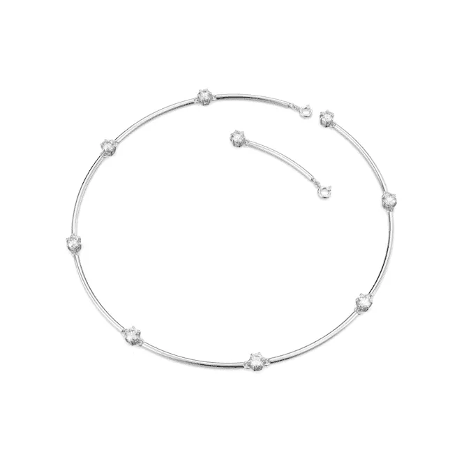 Constella Round Cut White Rhodium Plated Necklace 5638699