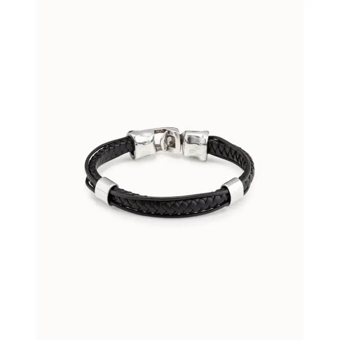 Crossing Silver Leather Bracelet