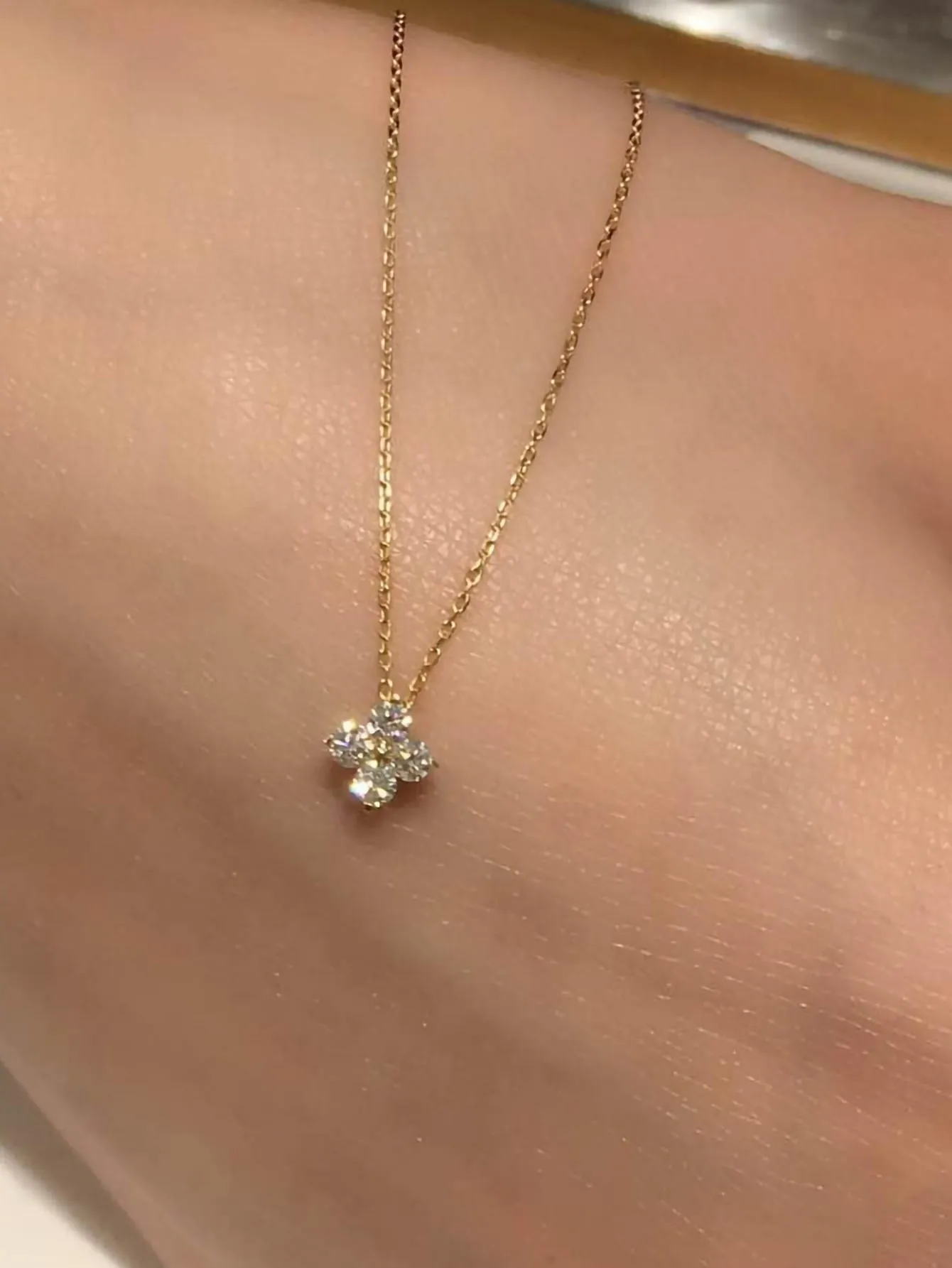 Cubic Zirconia Flower Charm Necklace for Women Jewelry for Women Gift for Her