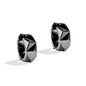 DARK ARMOR WOMEN'S HOOPS Silver and Black Rhodium