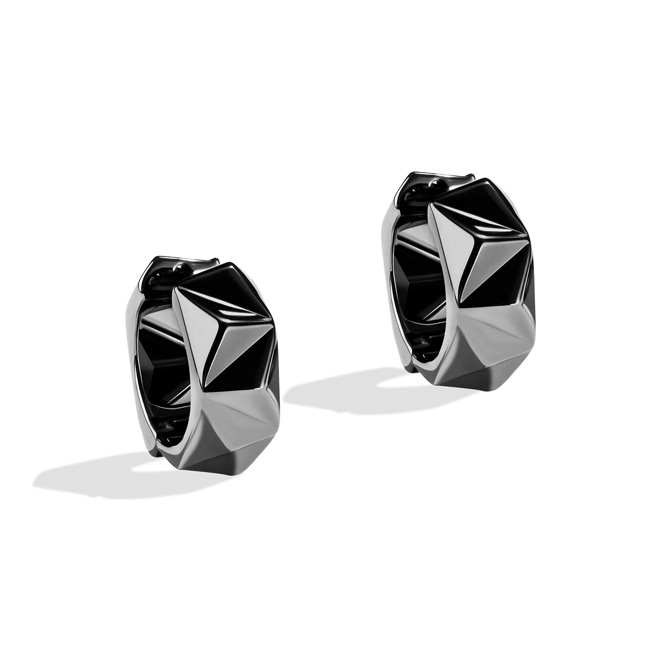 DARK ARMOR WOMEN'S HOOPS Silver and Black Rhodium