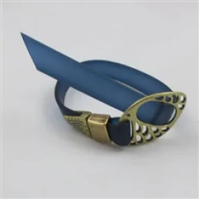 Dark Blue Bracelet Soft Supple Vinyl Cord Buckle Style